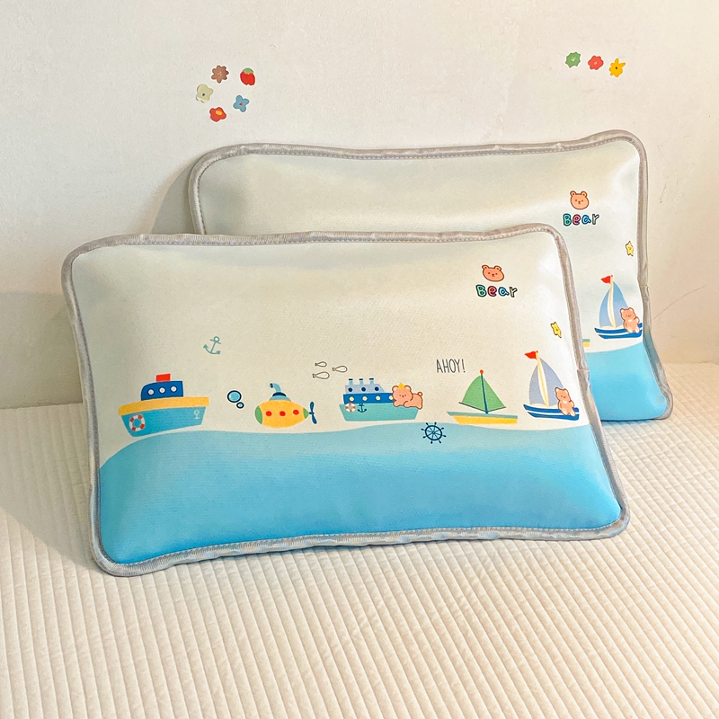 91家纺网 家纺一手货源 找家纺 大黄蜂家居家纺 2025新款冰丝提花三明治夹层透气枕套 航海小队