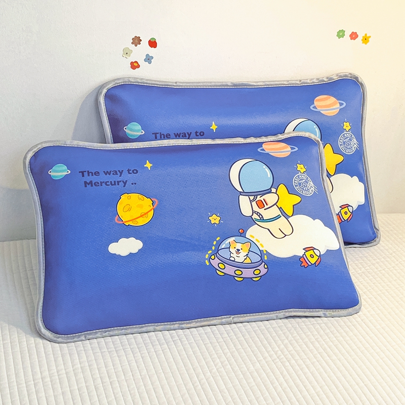 91家纺网 家纺一手货源 找家纺 大黄蜂家居家纺 2025新款冰丝提花三明治夹层透气枕套 太空旅行