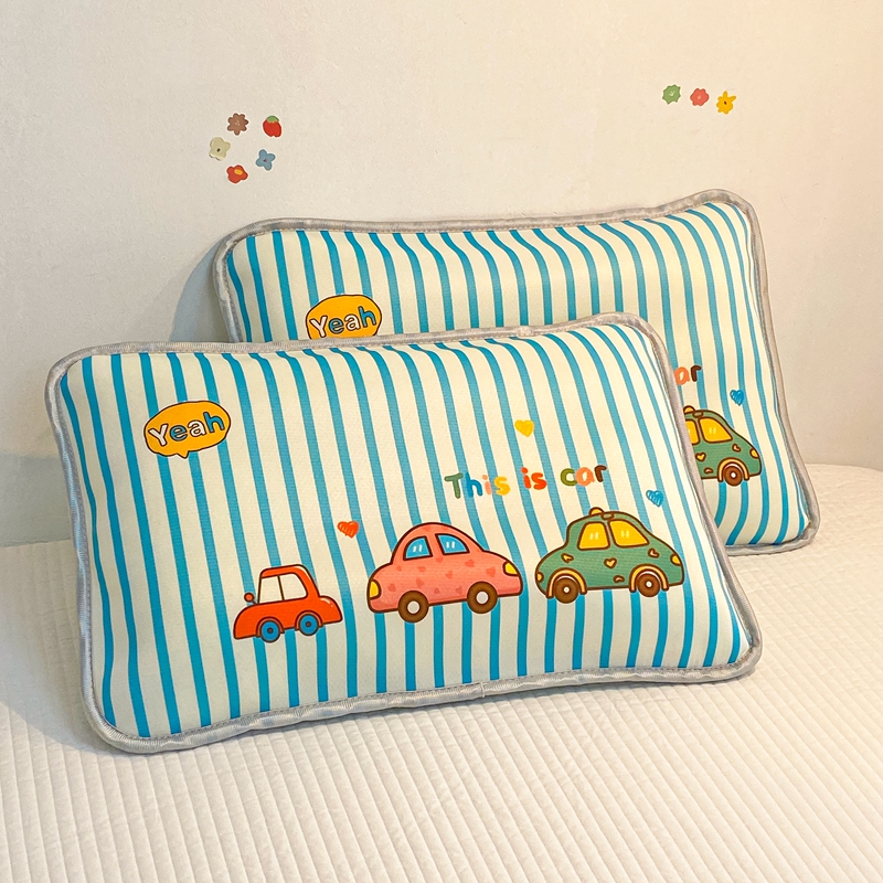 91家纺网 家纺一手货源 找家纺 大黄蜂家居家纺 2025新款冰丝提花三明治夹层透气枕套 小汽车