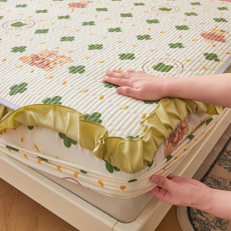 91家纺网 家纺一手货源 找家纺 （总）爱思凯家纺 2025新款花边-泡泡棉夹棉床笠